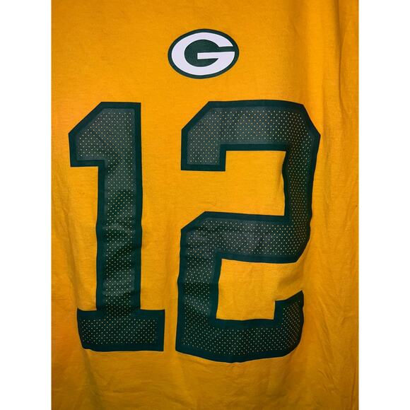 Nike Aaron Rodgers Shirt Green Bay Packers Yellow Tee XL X-Large NFL - Picture 3 of 8